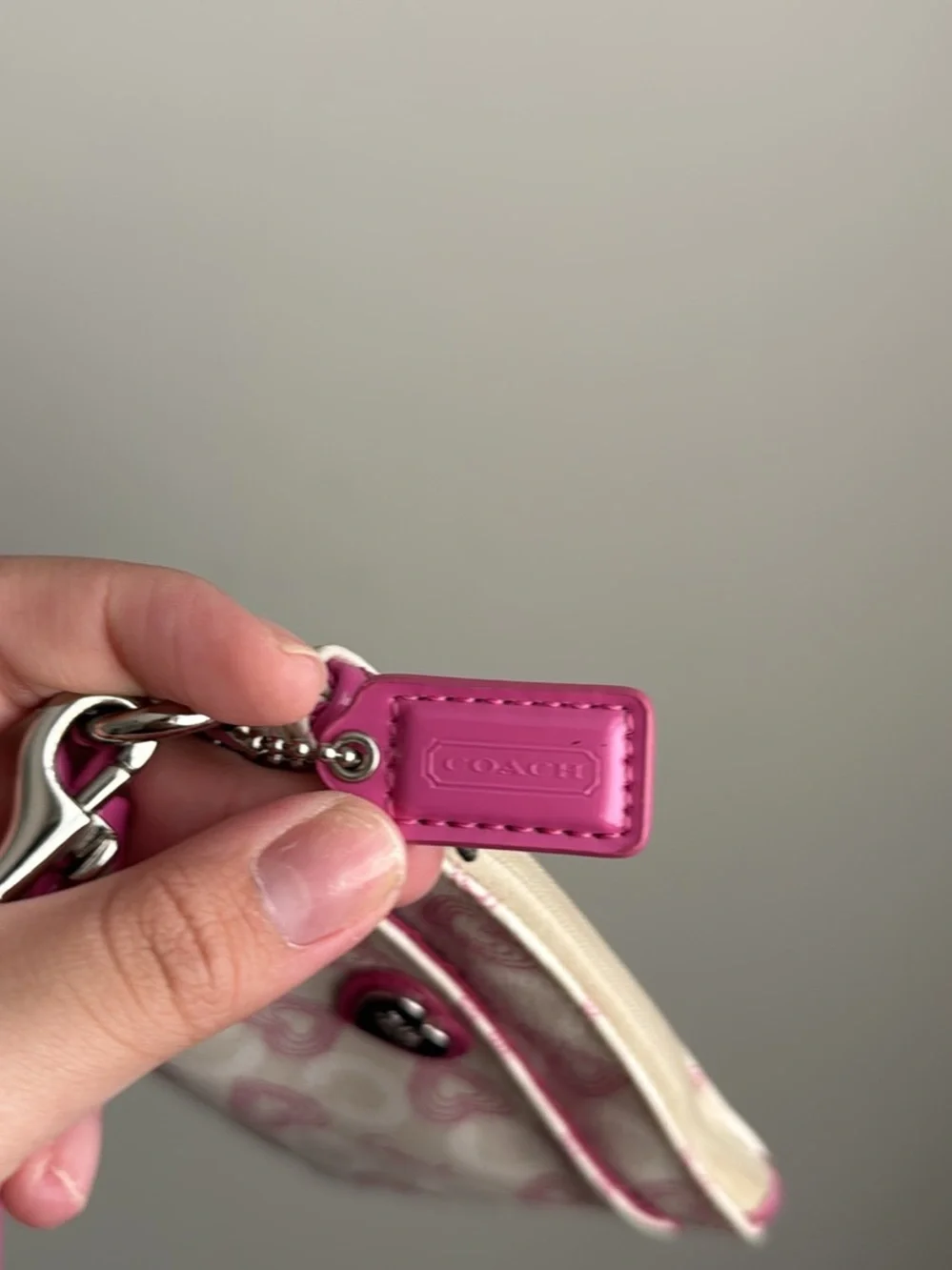 Coach Pink Heart Wristlet